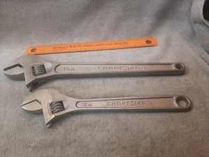 Craftsman 12 Zoll 44605 300/mm & 15 Zoll/380mm verstellbarer Schraubenschlüssel 44662 geschmiedet in USA - Bild 1 von 17
