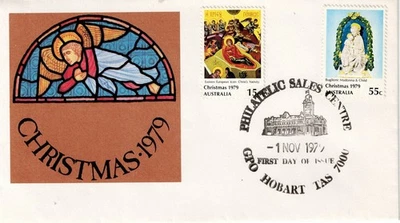1979 1st Day Cover, Christmas, 2 matching stamps, Postmarked G.P.O. Hobart(C) - Image 1 of 4