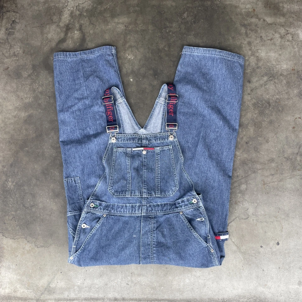 Mono Jean TOMMY HILFIGER Azul Carpintero L Baberos Suelto De Colección Foto 1 de 4