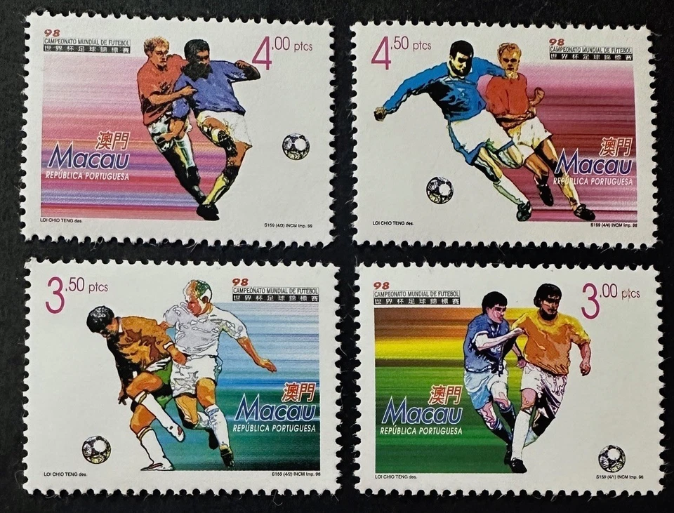 Hermoso juego de fútbol MACAU CHINA 933 - 936 como nuevo NUNCA con bisagras Foto 1 de 1