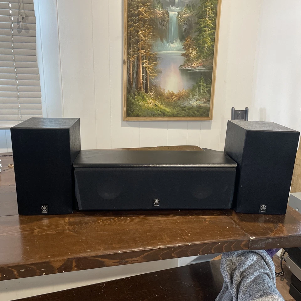 Lot Of 3 Yamaha Speakers (2) NS-AP2800BLS + (1) NS-AC2A Tested Works No Cord - image 1 of 4