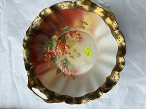 Antique Hand Painted Bavarian Porcelain Bowl /Floral Pattern Gold Trim See Photo - Picture 1 of 3