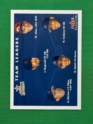 Fleer Tradition Team Leaders CL #430 2001 Bagwell Alou Cedeno Dotel Elarton Foto 1 de 2