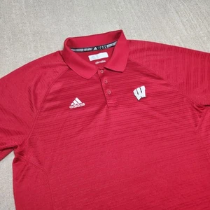 Camisa Polo Wisconsin Badgers Para Hombres Grande Adidas Equipo Edición Rendimiento NCAA Roja - Imagen 1 de 8