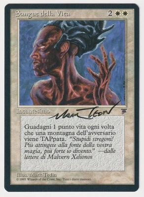 Signed Italian Lifeblood LP Legends Artist Mark Tedin MTG Magic Reserved List! - Image 1 of 2
