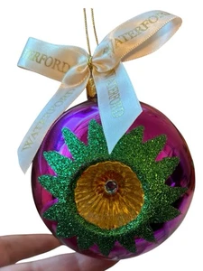 WATERFORD Christmas Tri-Reflector Purple BALL Ornament - Picture 1 of 6