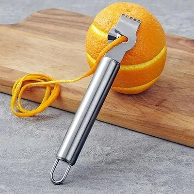 Stainless Steel Lemon Zester Peeler – Citrus Grater for Orange Lime Kitchen Tool