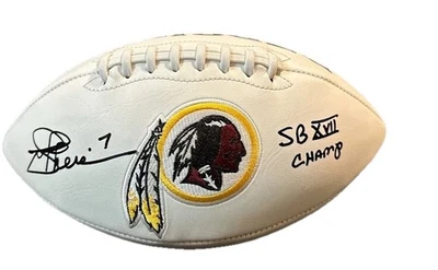 Joe Theismann Firmado Washington Logo Fútbol Inscrito "Campeón SBXVII" (JSA) Foto 1 de 4