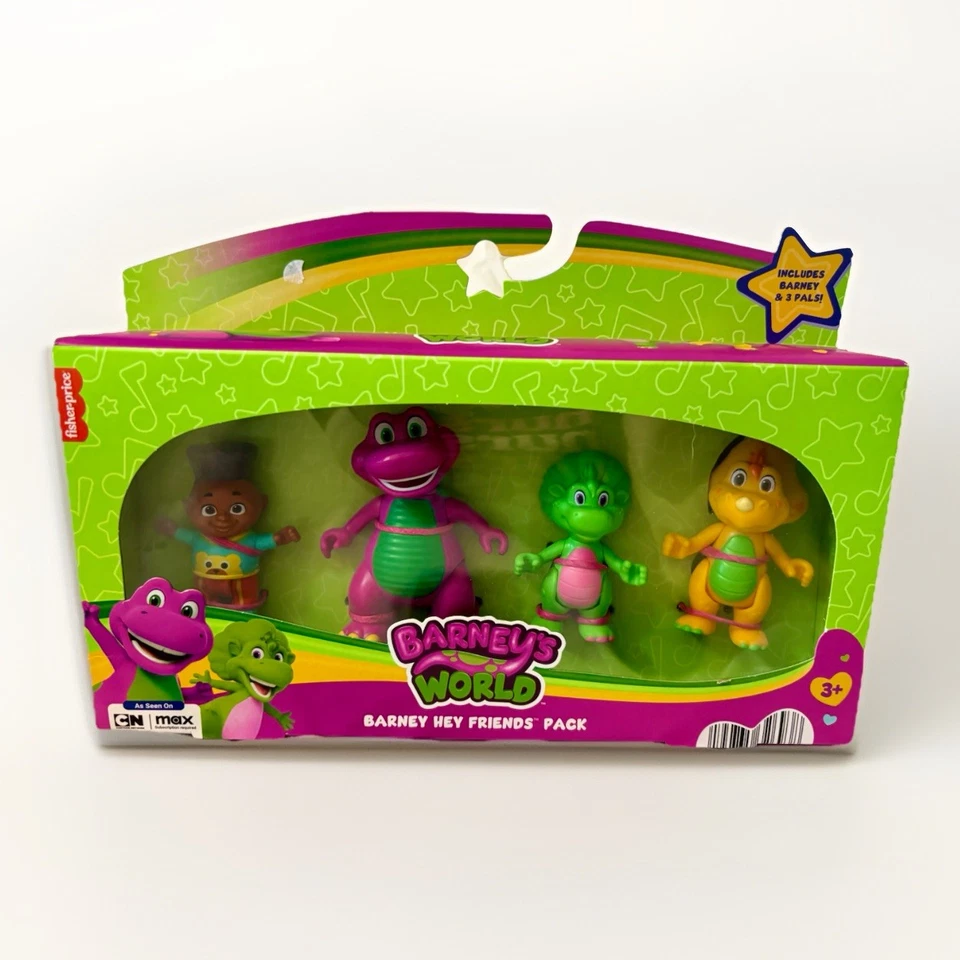 NUEVO Barney Hey Friends Pack Figura 3 Pulgadas Paquete de 4 Barney Baby Bop Billy & David Foto 1 de 2