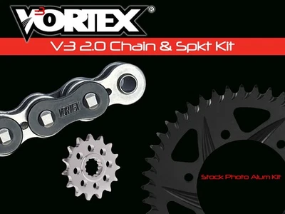 V3 Chain & Sprocket Kit Black RX Chain 520 15/43 Hardcoat Aluminum Vortex CK6284 - Image 1 of 4