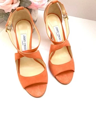 Jimmy Choo Emily Suede Heels Orange Size 40 - Image 1 of 4