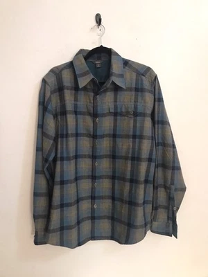 Camisa Royal Robbins Para Hombre L Azul Amarillo Cuello Abotonado Manga Larga Franela Foto 1 de 4