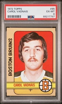 1972 Topps #85 Carol Vadnais PSA 6 EX-MT Boston Bruins Great - Image 1 of 3
