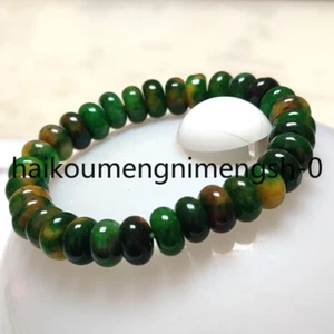 Brazalete Elástico 5x10mm Grado A Multicolor Birmania Jadeíta Rondelle Cuentas 7.5" - Imagen 1 de 8