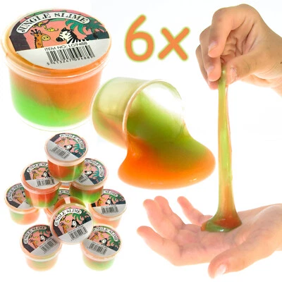 6x JUNGLE SCHLEIM - Mitgebsel Kindergeburtstag Kinder Geburtstag Party Slime Set