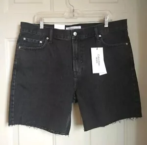 CALVIN KLEIN PANTALONCINO DENIM NERO TAGLIO 0FF, TAGLIA 36W - Foto 1 di 3