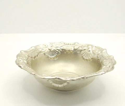 Small Candy Dish - Bowl Display Mid Century Shell Sterling Silver 3 3/4" Cover
