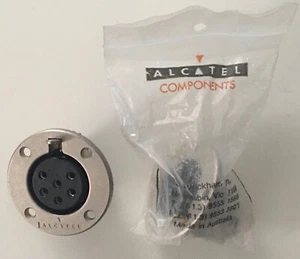 Alcatel 6-Pin Female Round Panel Mount Circular Cable Connector Receptacles (2) - Picture 1 of 5