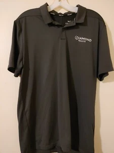 Nike Medium Golf Polo Shirt Charcoal Solid DRI-FIT Short Sleeve Diamond Resorts - Picture 1 of 6