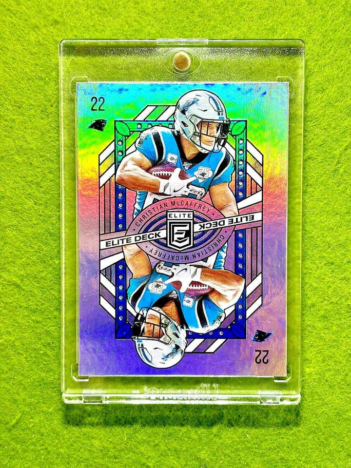 Christian McCaffrey SILVER PRIZM ELITE DECK CARD JERSEY #22 Panthers  2020 Elite - Image 1 of 4
