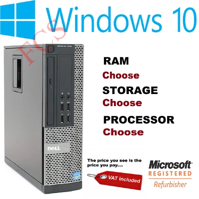 DELL OPTIPLEX SFF, upto i7, 16GB RAM & 2TB HDD 120GB SSD WINDOWS 10 DESKTOP PC - Image 1 of 4