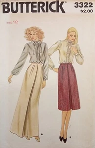Butterick 3322 DE COLECCIÓN AÑOS 80 FALDA Línea A Midi Maxi Noche Plisado Invertido 12 SIN CORTAR Coser - Imagen 1 de 6