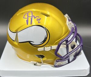 Justin Jefferson Signed Autographed Vikings FLASH Mini Helmet Beckett BAS