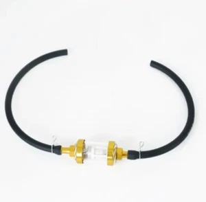 Universal 6.35mm 1/4" Inline Reusable Motorcycle Fuel Filter W/Hose-YELLOW - Bild 1 von 1
