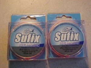 2 NEW Sufix Ice Magic Monofilament Line 8 LB COLD WEATHER FISHING ORANGE 200 yds - Picture 1 of 4