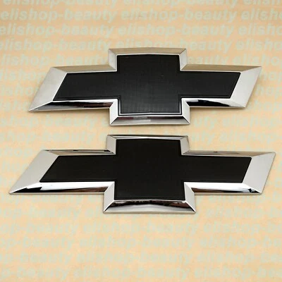 New Chrome Black Front & Tailgate Bowtie Emblem for 2016 - 2018  Silverado 1500 - Image 1 of 4