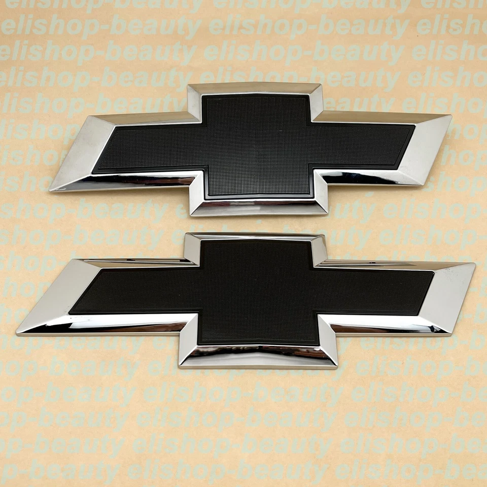 New Chrome Black Front & Tailgate Bowtie Emblem for 2016 - 2018  Silverado 1500 - Image 1 of 4