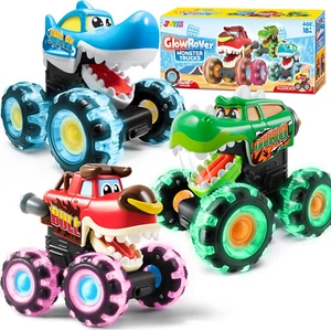 Confezione 3 Monster Truck Giocattolo - Auto Illuminate Attivate dal Movimento per Bambini - Monster - Foto 1 di 12