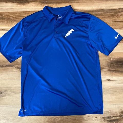 Air Force Academy Shirt Mens Large Nike Dri Fit Blue Golf Polo Cover