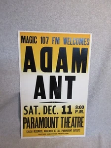 ADAM ANT Punk Concert  22" x 14"  POSTER Paramount Portland Oregon  MAGIC 107 FM - Picture 1 of 2
