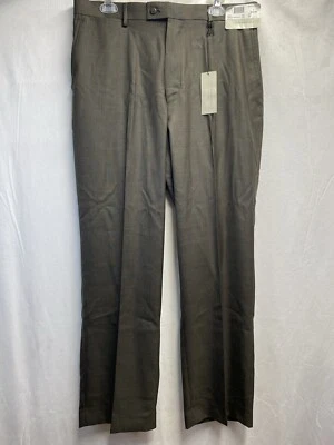 Pantalones de vestir Louis Raphael a medida pierna recta espiga para hombre verdes 34/30 nuevos Foto 1 de 4