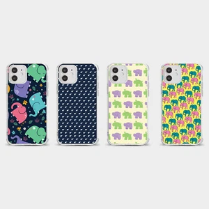 CASE FOR IPHONE 15 14 13 12 11 SE 8 PRO SHOCKPROOF PHONE COVER CUTE ELEPHANTS - Picture 1 of 18