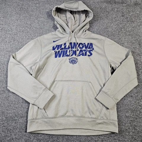 Nike Villanova Wildcats Hoodie Mens Medium Gray Navy Therma Fit Cover
