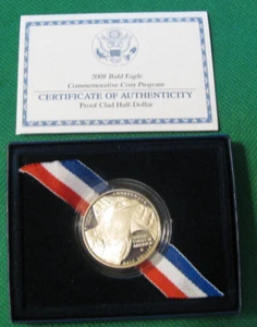 2008 Weißkopfseeadler Half Dollar PP plattiert Gedenkmünze Programm Echtheitszertifikat/Box #S948 - Bild 1 von 4