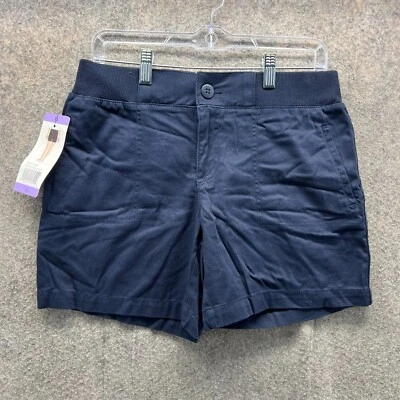 Tommy Hilfiger Pantalones Cortos Mujer XS Azul Chino Frente Plano Algodón Cintura Elástica NUEVO Foto 1 de 4