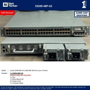 Aruba S3500-48P-US S3500-48P 48-Ports Layer 3 Switch -Same Day Shipping - Picture 1 of 5
