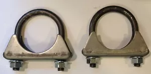 2-1/4 Heavy Duty Muffler Clamp (2 pc) GM Style 3/8 U BOLT MADE IN USA 57 mm - Picture 1 of 4