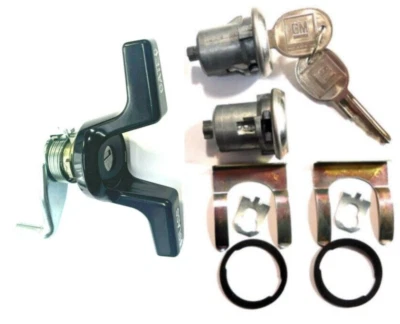 S10 Blazer S15 Jimmy 83-94 Chrome Door Cylinder Pair & Rear Lock Set  2 GM Keys - Image 1 of 4