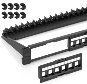Everest 24 Port Keystone Patch Panel (1-Pack) - Removable 6-Port Panels - Afbeelding 1 van 9