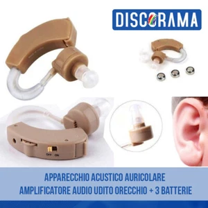 APPARECCHIO ACUSTICO AURICOLARE AMPLIFICATORE AUDIO UDITO ORECCHIO + 3 BATTERIE - Foto 1 di 2