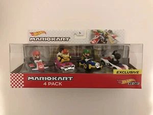 HOT WHEELS MARIO KART 4Pack MARIO BOWSER LUIGI BLACK YOSHI Walmart Exclusive NEW - Picture 1 of 9