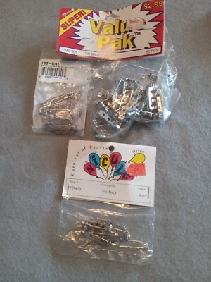 Bar Style Pin Backs with Safety Locks Lot - Image 1 of 4