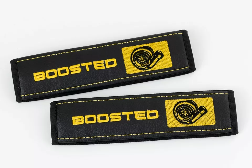 Cubierta de cinturón de seguridad de cuero negro - amarillo reforzado - Ford Mustang F150 Coyote 5.0 Foto 1 de 1