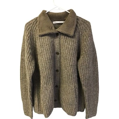 Cárdigan suéter Woolrich para mujer talla XL marrón cuello abotonado manga larga Foto 1 de 4