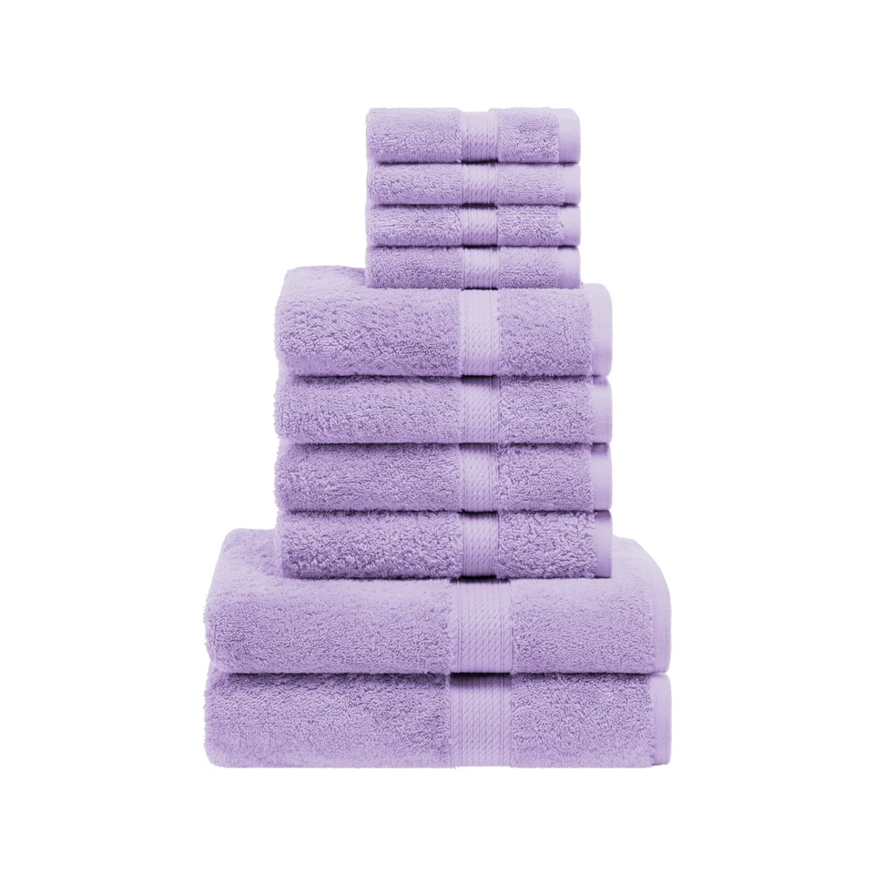800 GSM Egyptian Cotton Pile Plush Heavyweight Luxury Soft 10-Piece Towel Set - Image 1 of 3