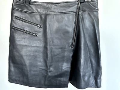 Falda de moto halógena LN para mujer talla 8 forrada de cuero negra Foto 1 de 3